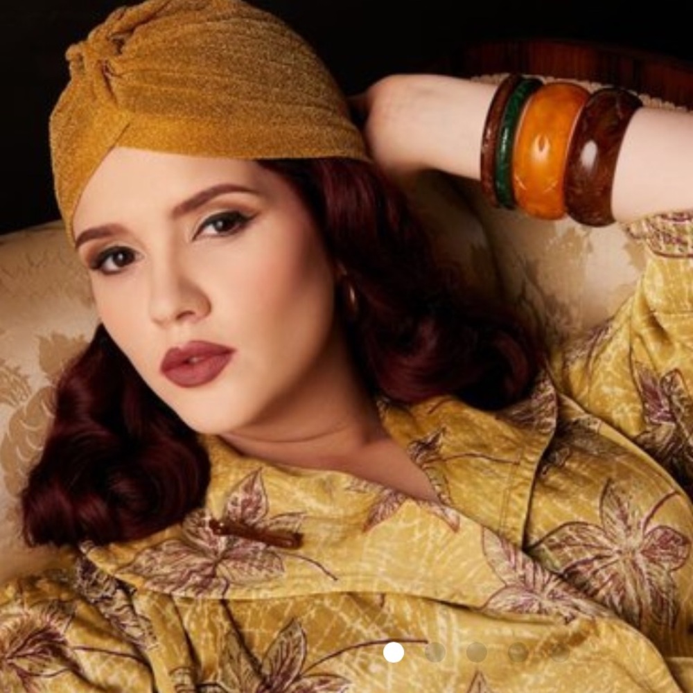 Gold or Blue Lurex Sparkle Vintage Style Turban